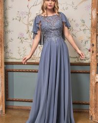 Vestido Muriel azul ahumado